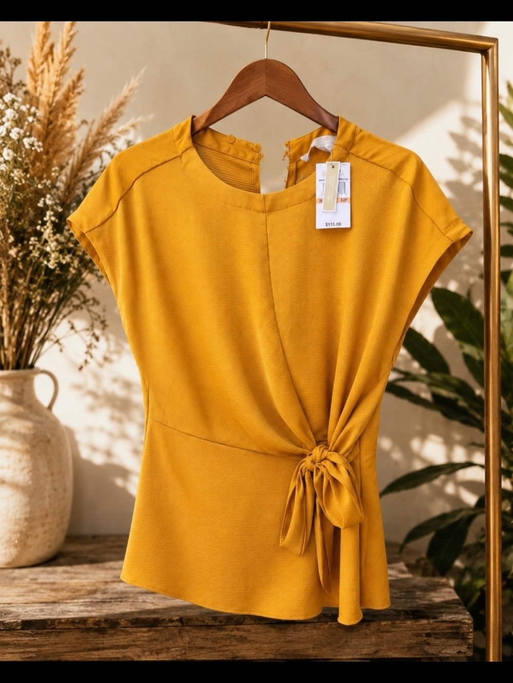 Micheal Kors Silken Short Sleeve Blouse New With Tags